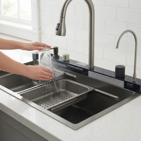 Pileta Acero Inox Multifuncion con lava vaso Pileta Acero Inox Multifuncion con lava vaso
