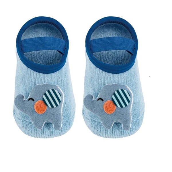 Set de medias con aplique anti deslizante buba 1 a 3 Elefante azul