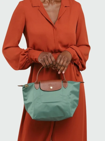 Longchamp - Le Pliage Original Bolso con Asa Superior S Verde