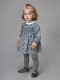 Vestido De Flores Con Smock Gris Azulado