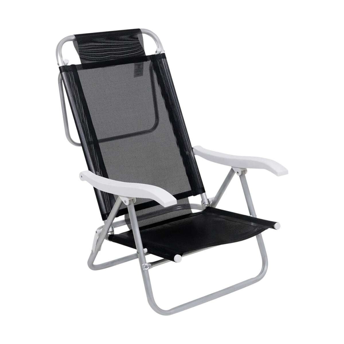 Silla Plegable de Aluminio 6 Posición - Negro 