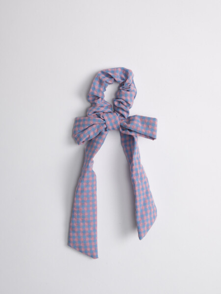 Scrunchie de tela con moña Rosa Y Lila