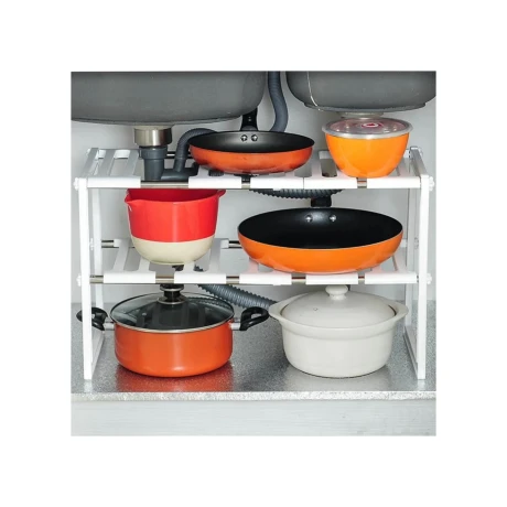 ORGANIZADOR BAJO MESADA DESMONTABLE DE DOBLE NIVEL 25-37/70CM 001