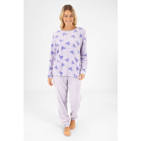 Pijama fluffy heart Lila