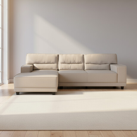 SOFÁ C/CHAISE NATURAL/BEIGE TELA EXCELENCE IZQ
