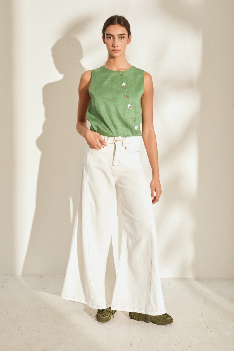 PANTALON WIDE XL LINEN SS27 Manteca Ibarra