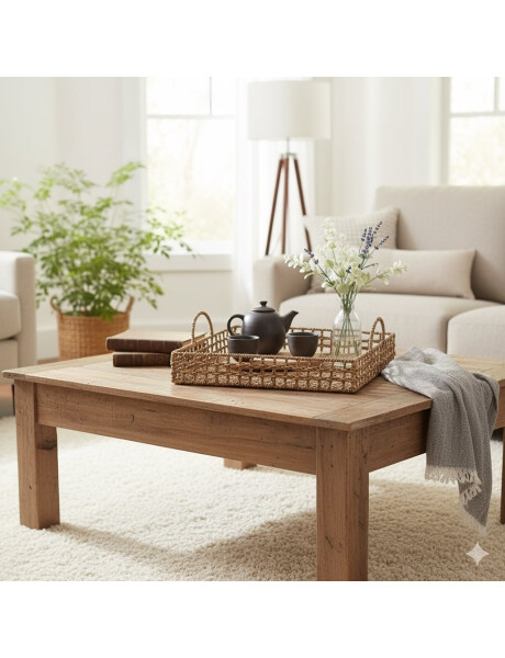 BANDEJA C/ASAS 40x30x8CM FIBRA NATURAL BANDEJA C/ASAS 40x30x8CM FIBRA NATURAL