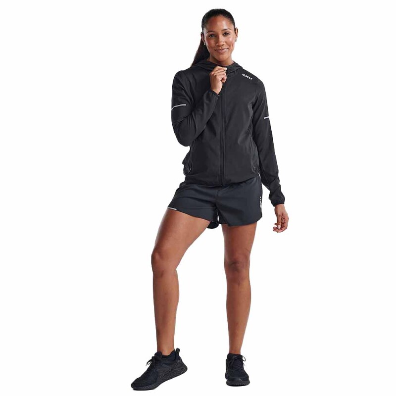 Casaca Running Aero Jacket Mujer Black/silver Reflective
