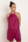 TOP SLEEVELESS WRAP HALTER NEC Magenta