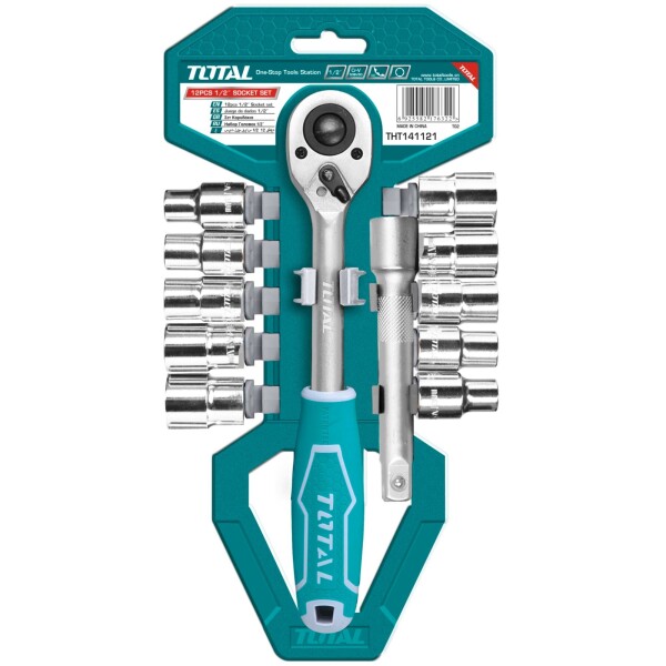 Juego de Dados y Llave Crique 1/2" 12 Piezas Total Juego de Dados y Llave Crique 1/2" 12 Piezas Total
