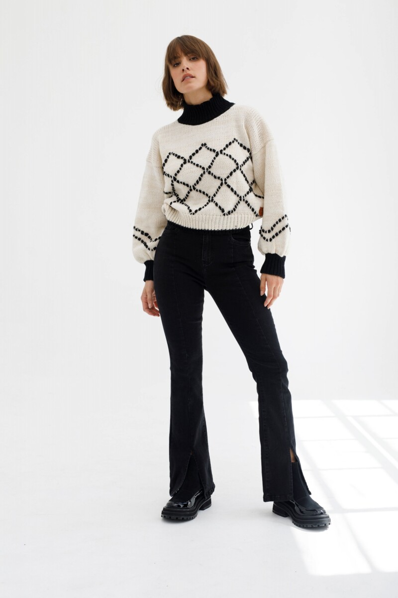 Sweater Inca Blanco/Negro