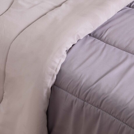 ACOLCHADO QUEEN MICROFIBRA GRIS DUO REVERSIBLE GRISCLAR