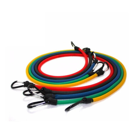Set 5 Bandas Elástica Resistencia + Bolso +2 Handgrip Multicolor