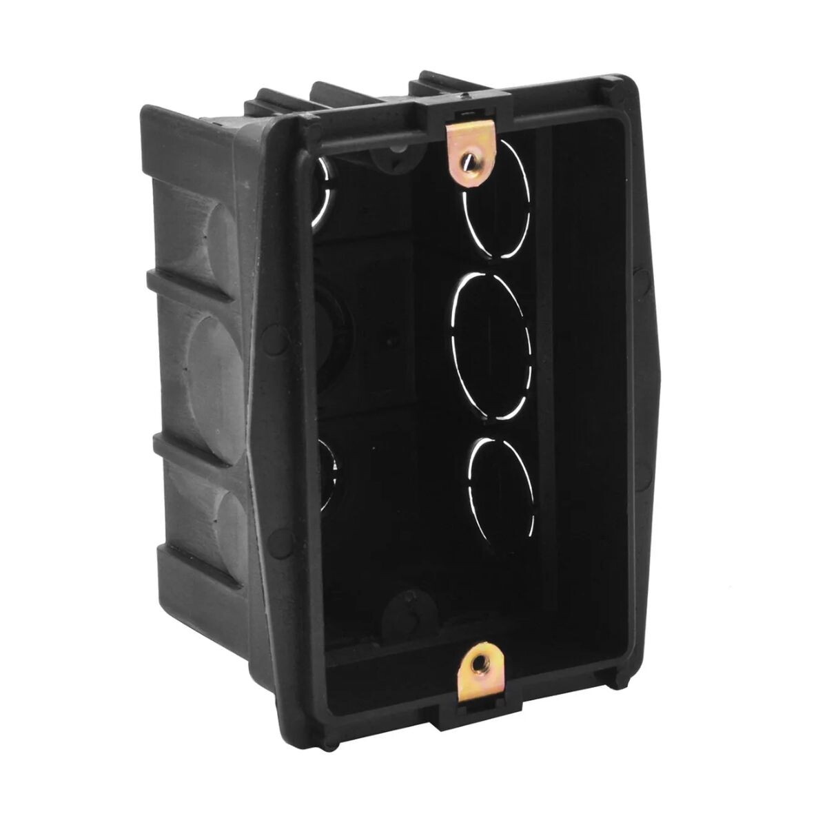 Caja Embutir Hondo Negra 3 Modulos Con Grampa Molveno 