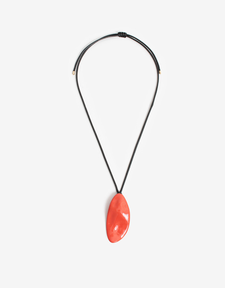 Collares Largos Esmalte Collar Corto Metal Chapon - Dorado