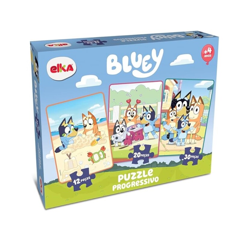Puzzle Infantil Progresivo – Bluey 12/20/30 Piezas PUZZLE PROGRESIVO 12, 20 Y 30 PIZAS BLUEY