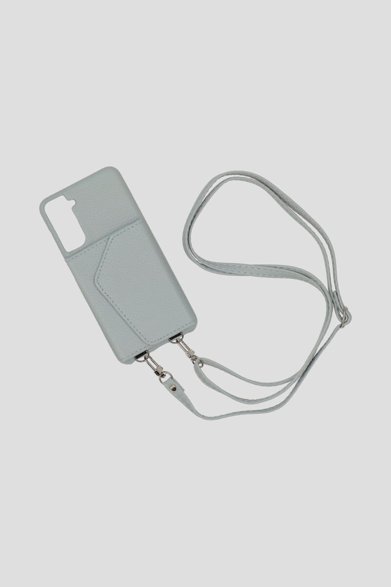 Funda Samsung S24 Con Billetera Y Cadena - Gris 