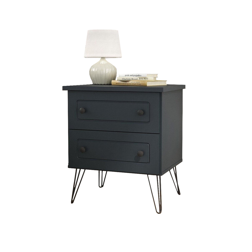 Mesa de luz Americana Plus - 2 Cajones Gris
