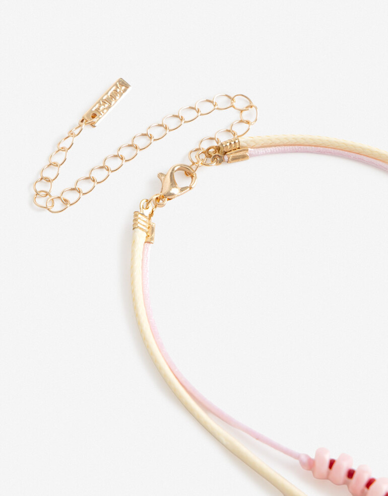 Collares Cortos Piedra Set Collares Beads Y Dijes - Dorado