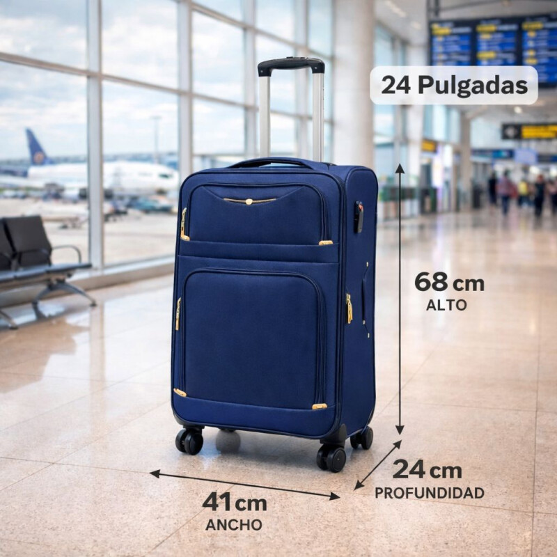 Valija de Tela Oxford con Ruedas 24' Azul