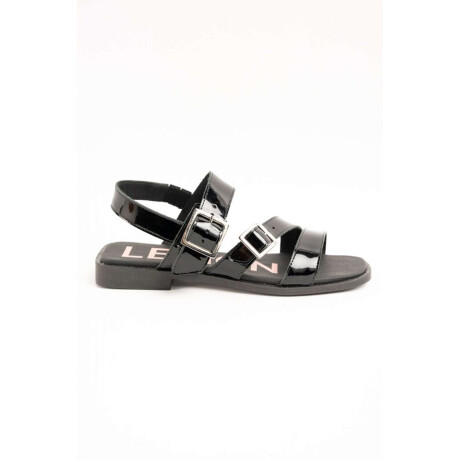 Sandalias De Doble Hebilla Negro