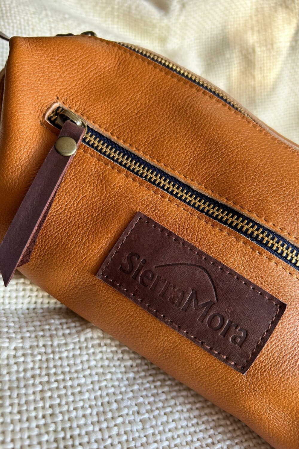 Necessaire de Cuero Honey Blue Zip
