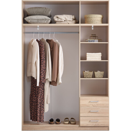 Armario Fandrup 145X176 3 Puertas 3 Caj Roble Claro