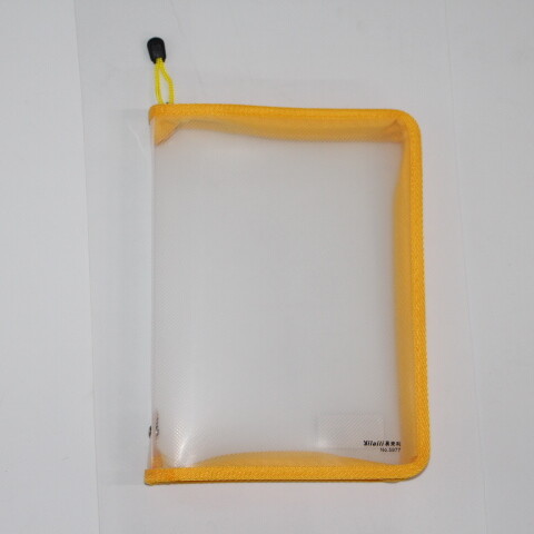 SOBRE YIL CON CIERRE DE COLOR B5 5977 TAPA TRANSPARENTE COLOR AMARILLO