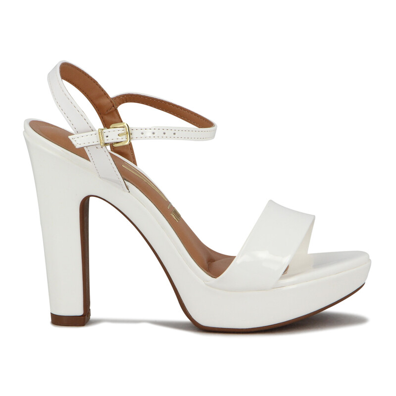Sandalias Charol Mujer Vizzano Taco Alto Con Plataforma Blanco