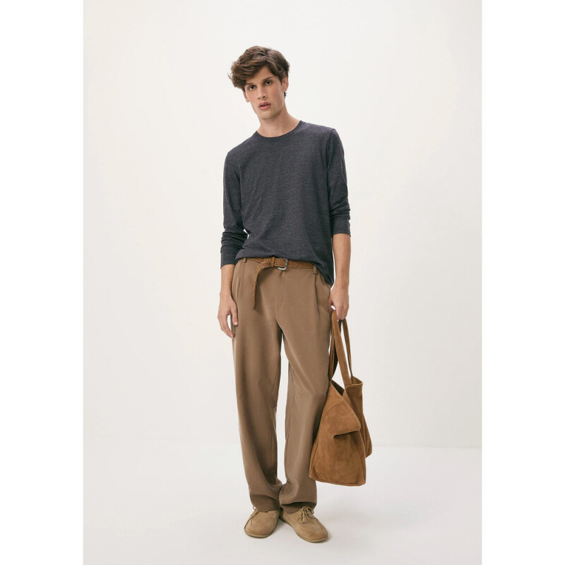 CAMISETA ML MASC PRETO MESCLA