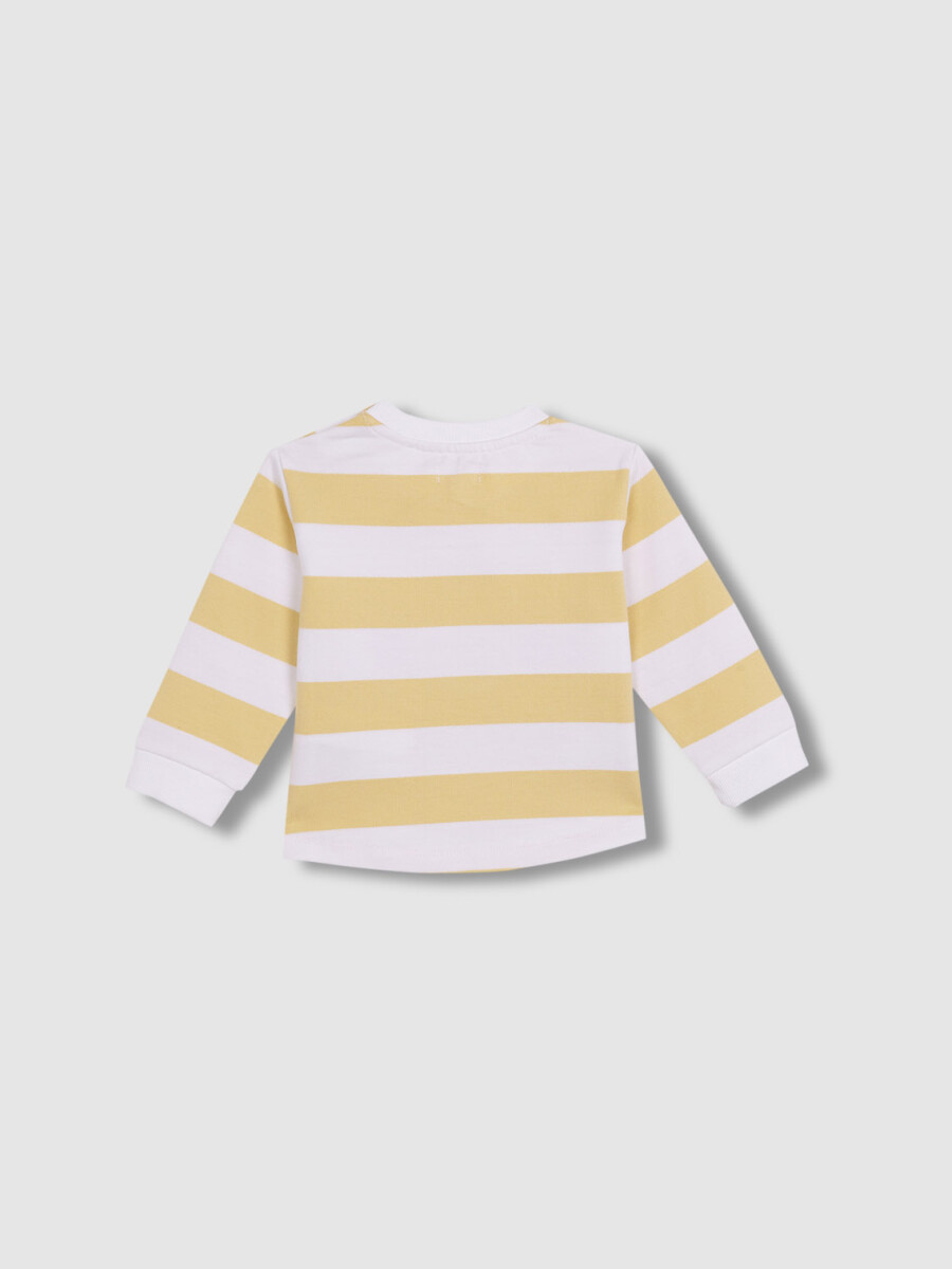 Sudadera De Rayas Con Print Blanco