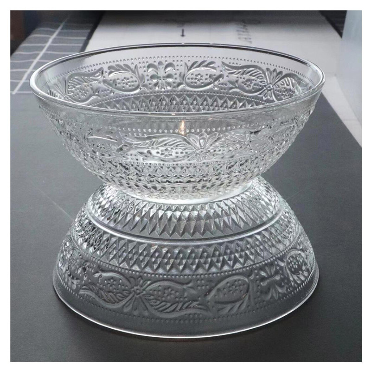 Bowl de vidrio tpte 13.5 x 5.5cm - Bowl De Vidrio Tpte 13.5 X 5.5cm 