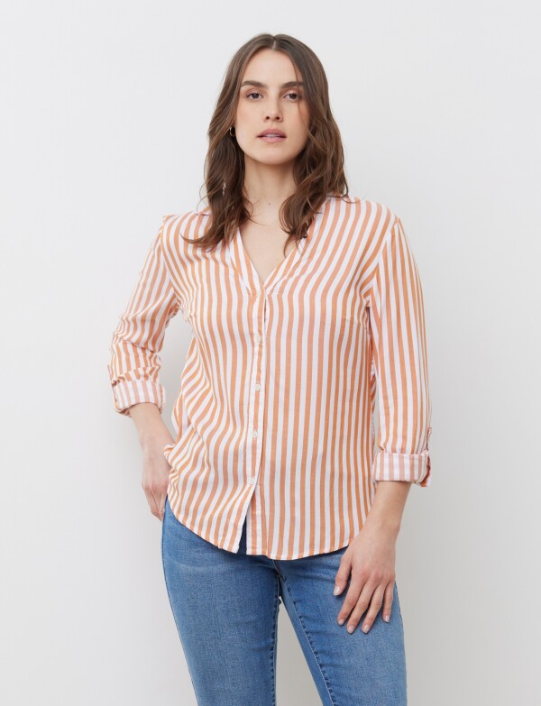 Camisa Lineas ANARANJADO