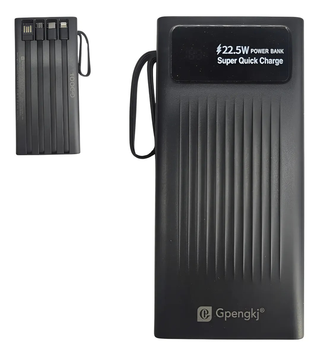 Power bank, banco de energia de 10.000 mAh de carga rápida - Negro 