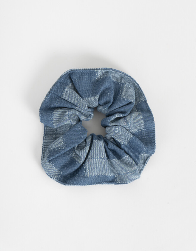 Skunzies De denim Scrunchie - Azul Celeste