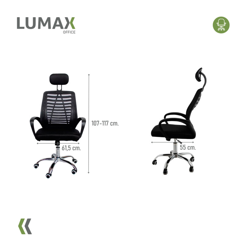 Silla Ejecutiva ergonómico Lumax Mesh Barcelona Negro