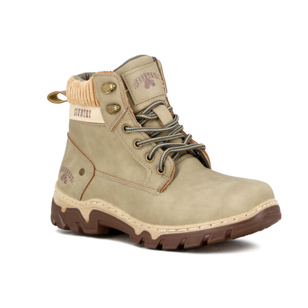 Country Bota Salt Lake De Dama Acordonada - Beige Beige