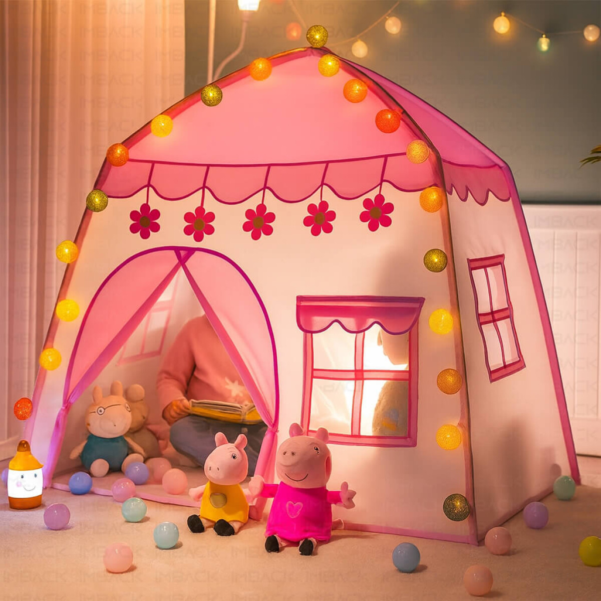 Carpa Casita Para Niños Chicos Casa Ventana Tipi Desarmable IMBACK Color Rosa 