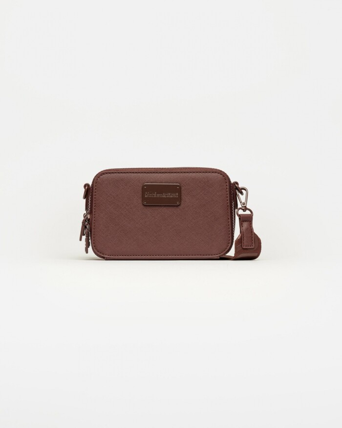 Mini bag New Penny en efecto cuero Bordeaux