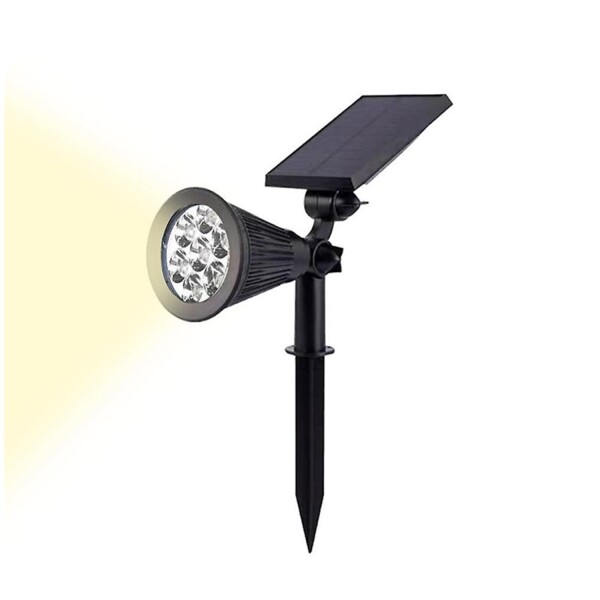 Lampara Foco Solar Jardín Exterior Luz Calida Led Piso Lampara Foco Solar Jardín Exterior Luz Calida Led Piso