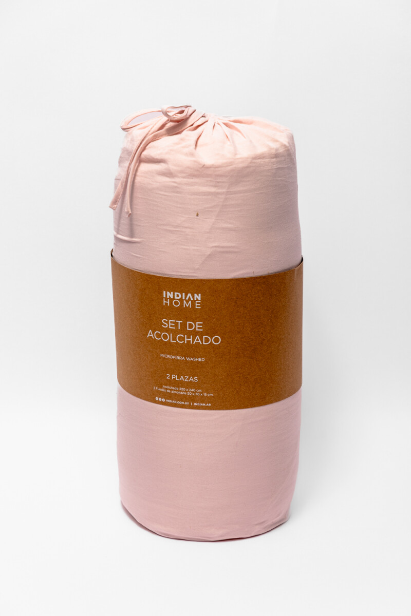 Acolchado 2 Plazas Microfibra Washed - Durazno 