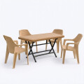 Set Mesa plegable + 4 Sillas Babel Beige