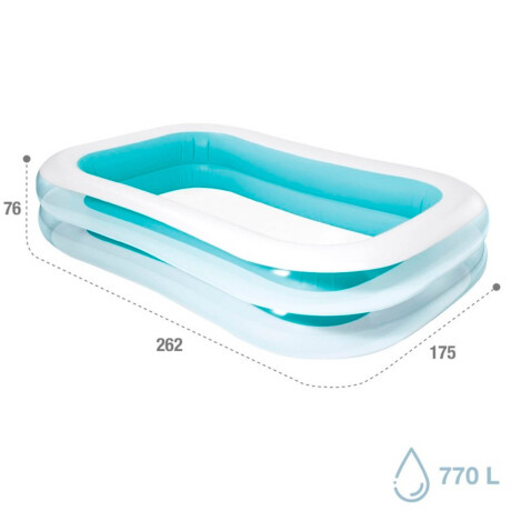 Pisicina Gomón Inflable 262x175 Rect Intex 770 L Inx56483