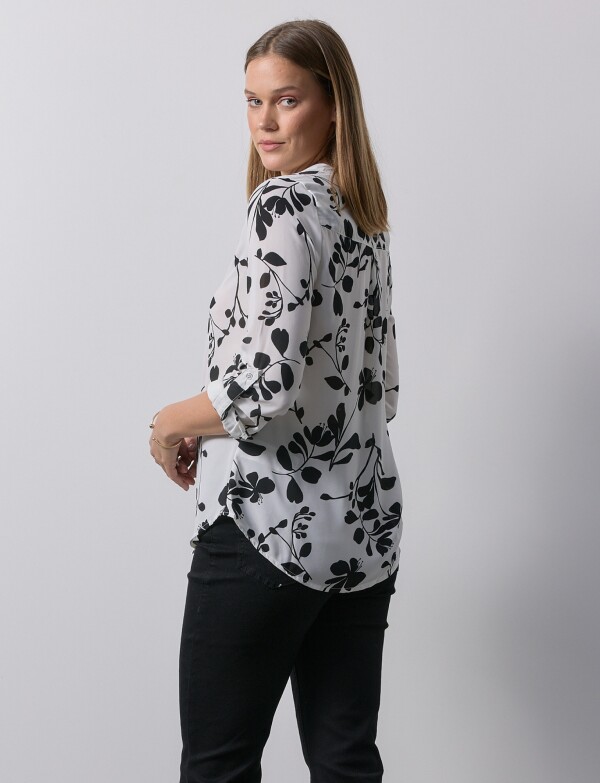Blusa Printed BLANCO/NEGRO