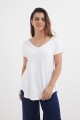 Remera escote en V BLANCO