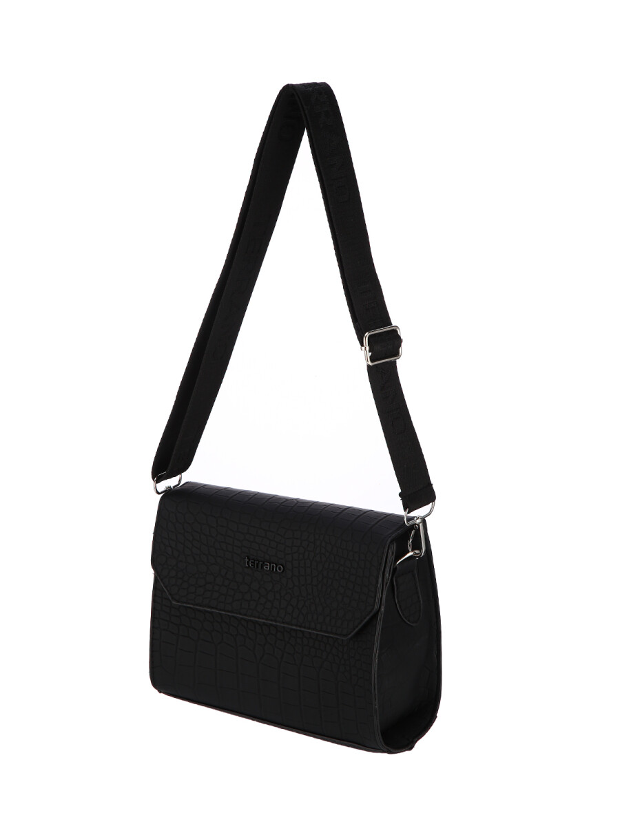Bandolera Caracas - Croco Negro 