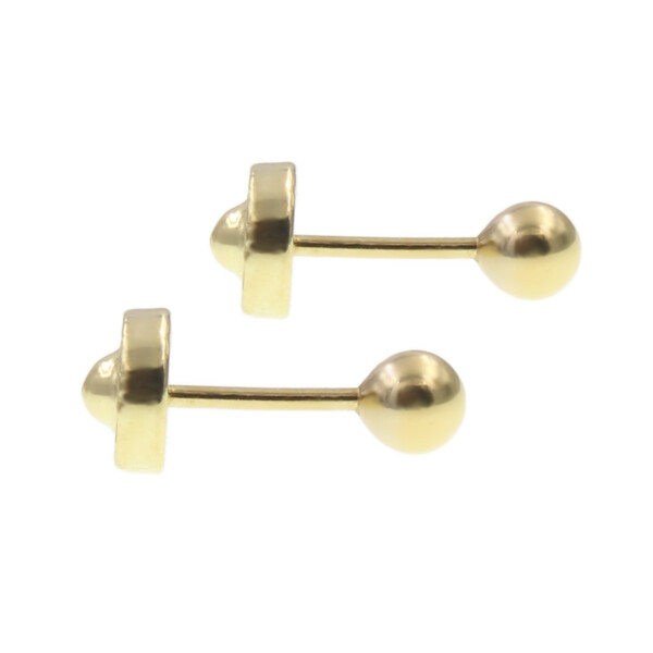 Caravanas abridores bebe bolita chica en oro amarillo 18k Caravanas abridores bebe bolita chica en oro amarillo 18k