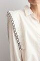 Camisa bordado en contraste blanco