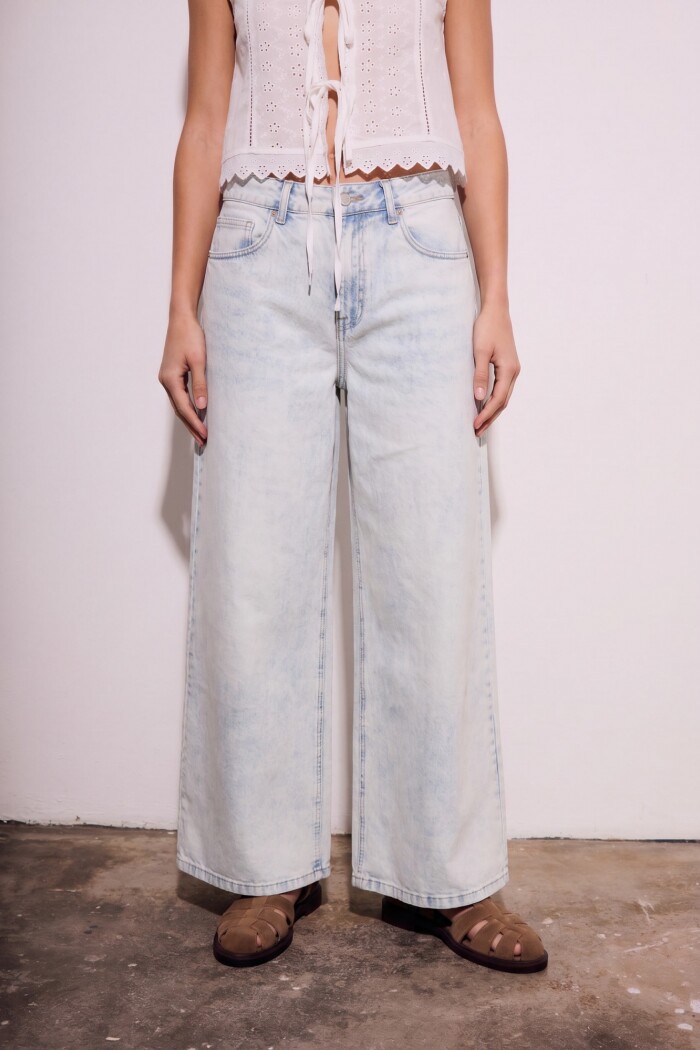 Jean Wide Leg Lavado Denim