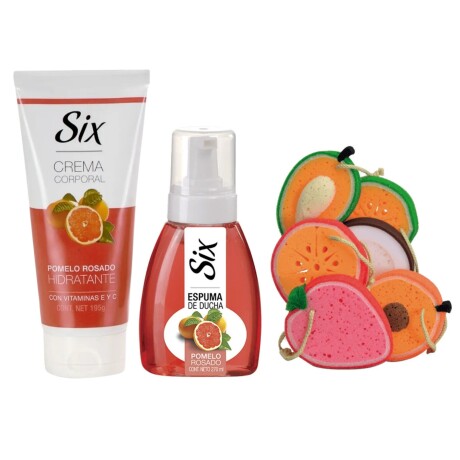 Six Pack Espuma + Crema + Esponja - Pomelo Rosado Six Pack Espuma + Crema + Esponja - Pomelo Rosado